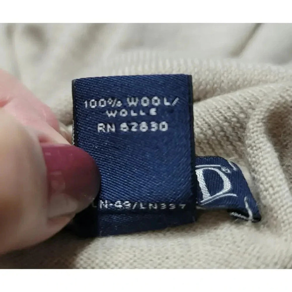 Lands' End Women's Long Sleeve Lightweight Beige 100% Wool Turtleneck SZ L 14-16 - Picture 5 of 6